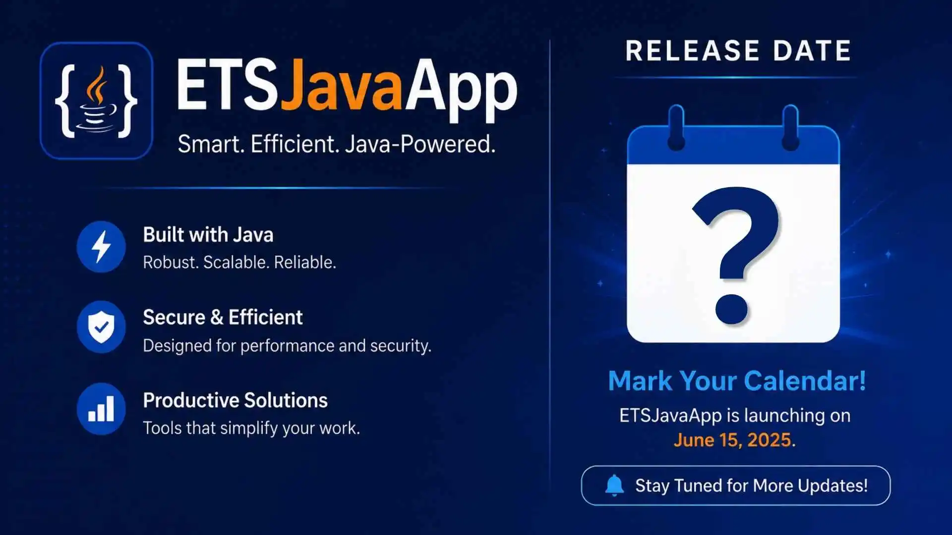ETSJavaApp Release Date